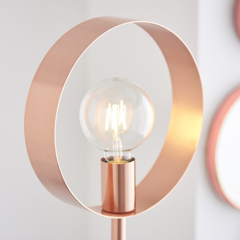 Endon-91781 - Hoop - Brushed Copper 1 Light Floor Lamp