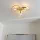 Ceiling Lights - Hoop - Brushed Gold 3 Light Semi-Flush Endon-91933 - Hoop - Brushed Gold 3 Light Semi-Flush
