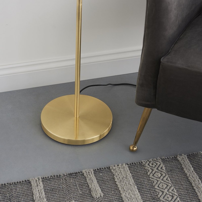 Table & Floor Lamp - Hoop - Brushed Gold 1 Light Floor Lamp Endon-91934 - Hoop - Brushed Gold 1 Light Floor Lamp