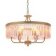 Ambience-63873 - Mephisto - Champagne Paint 6 Light Pendant with Rose Pink Crystal