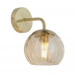 Dimple - Brushed Brass Wall Lamp with Amber Glass Dimple - Brushed Brass Wall Lamp with Amber Glass