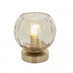 Dimple - Brushed Brass Table Lamp with Amber Glass Dimple - Brushed Brass Table Lamp with Amber Glass