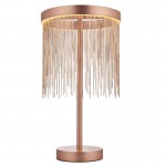 Zelma - Brushed Copper LED Table Lamp with Delicate Chains