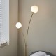 Endon-92219 - Bloom - Satin Brass 2 Light Floor Lamp with White Glass