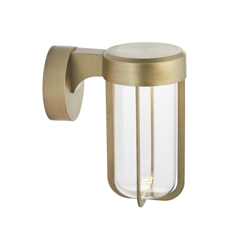 Ambience-92856 - Onix - Outdoor Brushed Gold LED Wall Lamp with Clear Glass