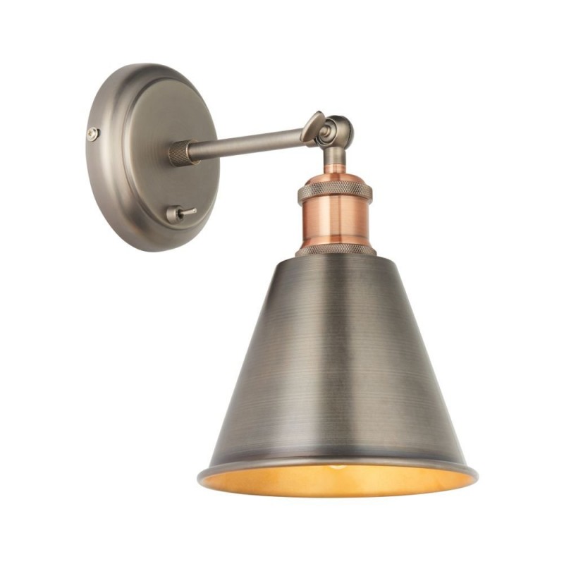 Endon-92866 - Hal - Aged pewter & Aged Copper Wall Lamp