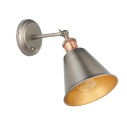 Hal - Aged pewter & Aged Copper Wall Lamp Hal - Aged pewter & Aged Copper Wall Lamp