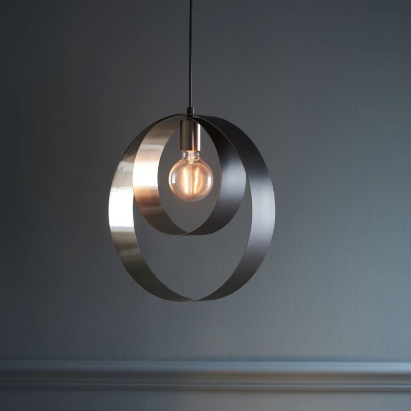 Ceiling Lights - Cal - Matt Black & Brushed Nickel Pendant Endon-92880 - Cal - Matt Black & Brushed Nickel Pendant