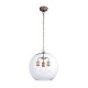 Endon-92988 - Hal - Aged Pewter & Copper with Clear Glass Pendant