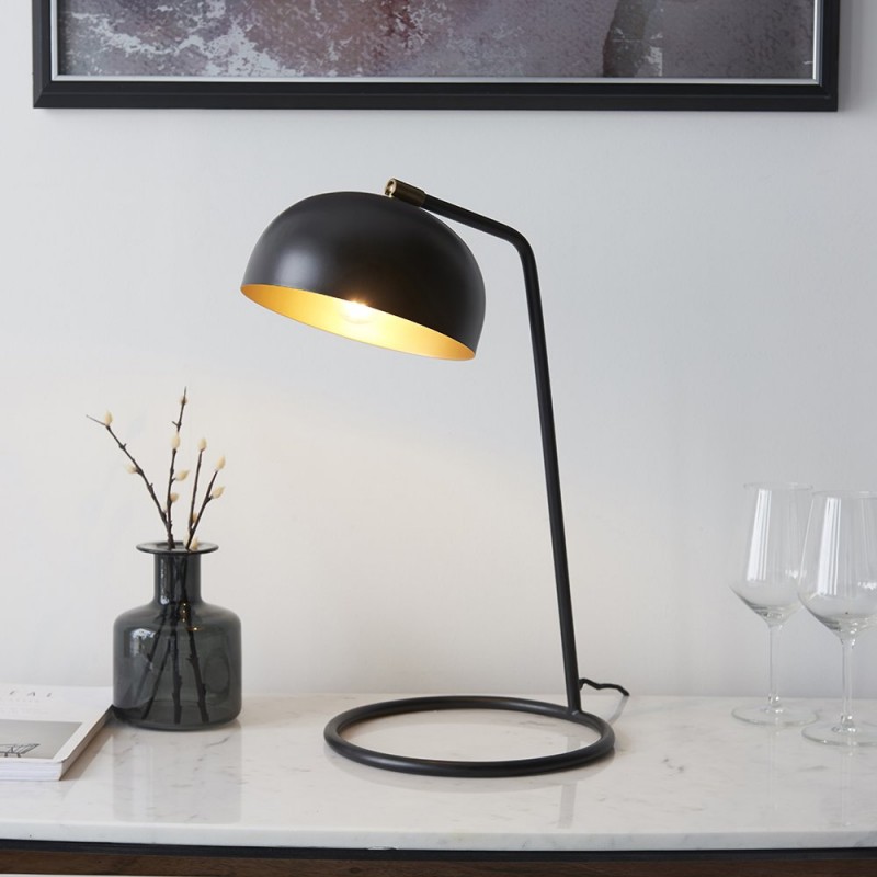 Table & Floor Lamp - Brair - Matt Black & Antique Brass Table Lamp Endon-93090 - Brair - Matt Black & Antique Brass Table Lamp