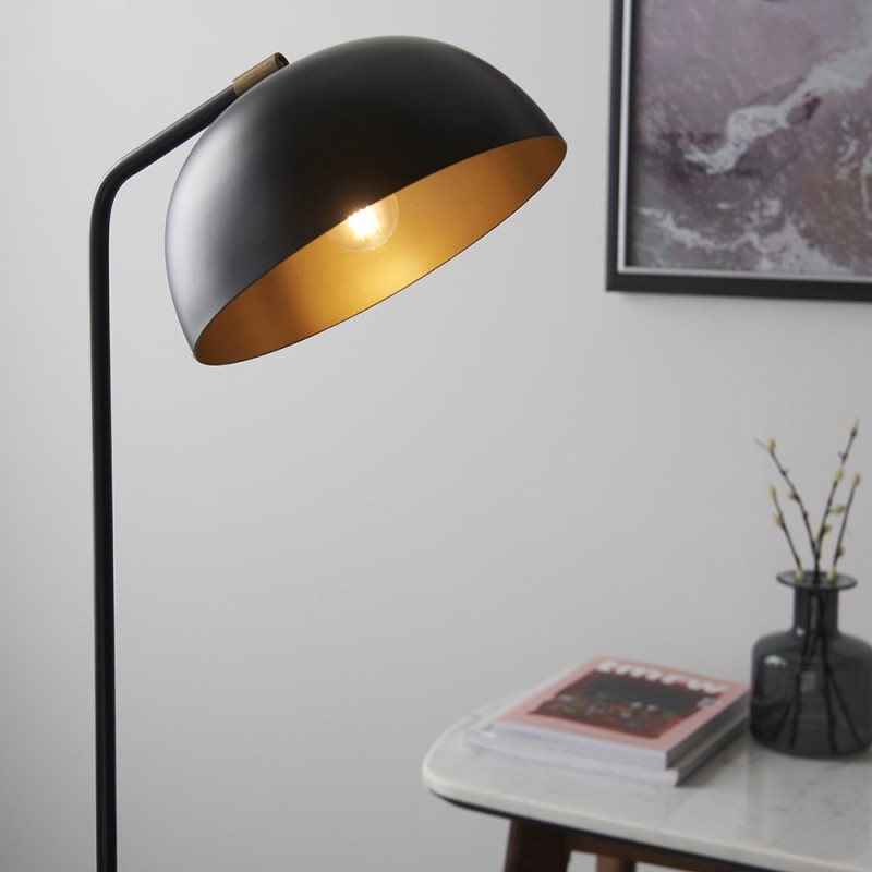 Table & Floor Lamp - Brair - Black & Antique Brass Floor Lamp Endon-93091 - Brair - Black & Antique Brass Floor Lamp