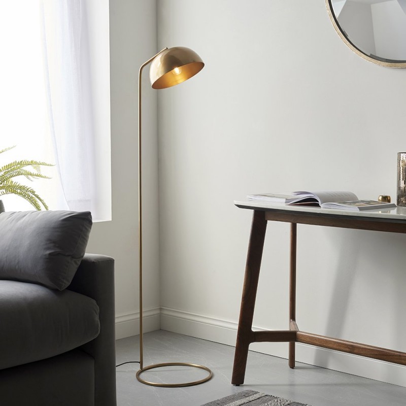 Table & Floor Lamp - Brair - Antique Brass Floor Lamp Endon-93092 - Brair - Antique Brass Floor Lamp
