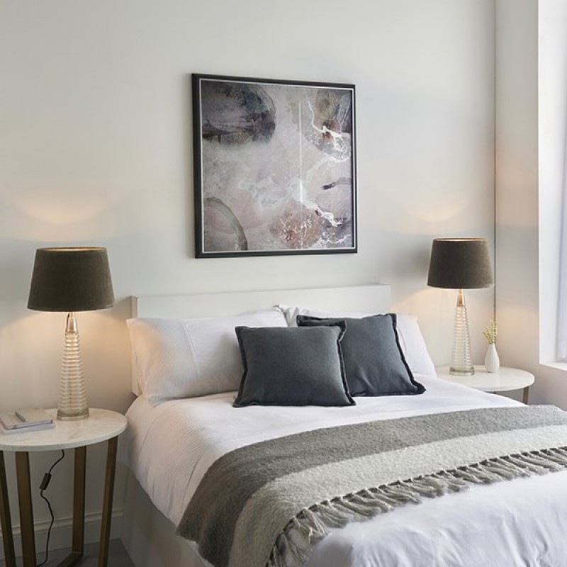 Table & Floor Lamp - Naia - Mocca Velvet & Clear Glass Table Lamp Endon-93113 - Naia - Mocca Velvet & Clear Glass Table Lamp