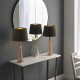 Table & Floor Lamp - Naia - Mocca Velvet & Rose Pink Glass Table Lamp Endon-93115 - Naia - Mocca Velvet & Rose Pink Glass Table Lamp