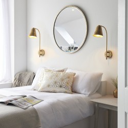 Radha - Antique Brass Long Arm Wall Lamp Radha - Antique Brass Long Arm Wall Lamp