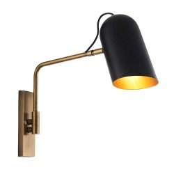 Navren - Black & Antique Brass Swing Arm Wall Lamp