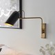 Endon-93145 - Navren - Black with Antique Brass Swing Arm Wall Lamp