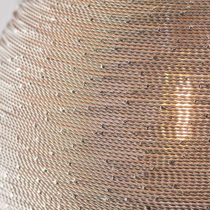 Ceiling Lights - Asha - Polished Nickel Handmade Twisted Wire Pendant Endon-93430 - Asha - Polished Nickel Handmade Twisted Wire Pendant
