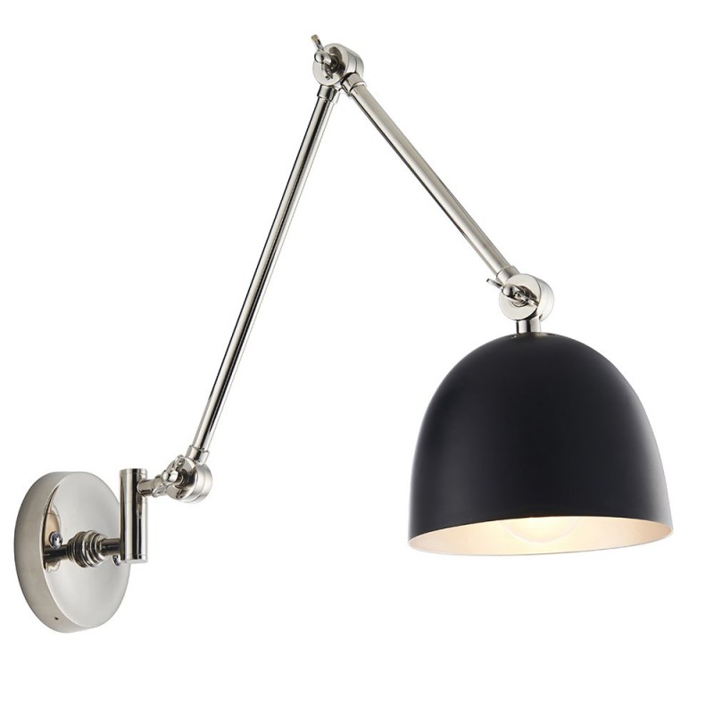 Endon-93431 - Lehal - Black & Polished Nickel Swing Arm Wall Lamp