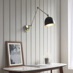 Lehal - Black & Polished Nickel Swing Arm Wall Lamp