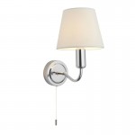 Conway - Bathroom Chrome Wall Lamp with Ivory Shade Conway - Bathroom Chrome Wall Lamp with Ivory Shade