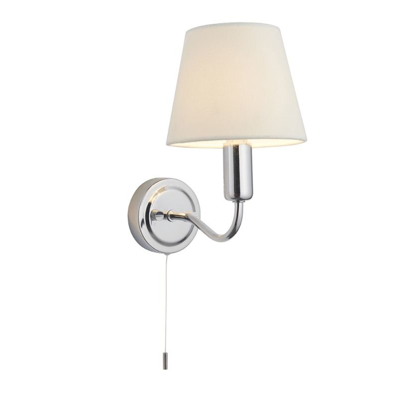 Endon-93851 - Conway - Bathroom Ivory Shade & Chrome Wall Lamp