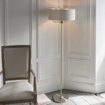 Highclere - Brushed Chrome 3 Light Floor Lamp with Natural Linen Shade Highclere - Brushed Chrome 3 Light Floor Lamp with Natural Linen Shade