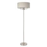 Highclere - Brushed Chrome 3 Light Floor Lamp with Natural Linen Shade Highclere - Brushed Chrome 3 Light Floor Lamp with Natural Linen Shade