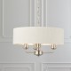 Endon-94361 - Highclere - Natural Linen & Brushed Chrome 3 Light Pendant