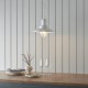 Ceiling Lights - Polperro - Cream Gloss & Clear Glass Single Pendant Endon-94371 - Polperro - Cream Gloss & Clear Glass Single Pendant