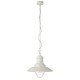 Ceiling Lights - Polperro - Cream Gloss & Clear Glass Single Pendant Endon-94371 - Polperro - Cream Gloss & Clear Glass Single Pendant