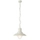 Endon-94371 - Polperro - Cream Gloss Pendant with Clear Glass