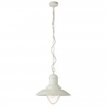 Polperro - Cream Gloss Pendant with Clear Glass