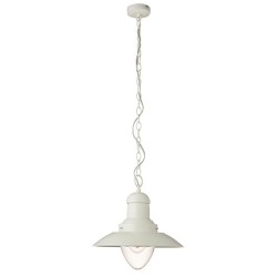 Polperro - Cream Gloss Pendant with Clear Glass