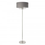 Highclere - Bright Nickel 3 Light Floor Lamp with Charcoal Linen Shade Highclere - Bright Nickel 3 Light Floor Lamp with Charcoal Linen Shade