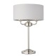 Table & Floor Lamp - Highclere - Silver Linen & Bright Nickel 3 Light Table Lamp Endon-94391 - Highclere - Silver Linen & Bright Nickel 3 Light Table Lamp