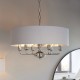 Ceiling Lights - Highclere - Silver Linen & Bright Nickel 6 Light Pendant Endon-94392 - Highclere - Silver Linen & Bright Nickel 6 Light Pendant