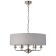 Ceiling Lights - Highclere - Silver Linen & Bright Nickel 6 Light Pendant Endon-94392 - Highclere - Silver Linen & Bright Nickel 6 Light Pendant