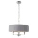 Endon-94394 - Highclere - Wrapped Charcoal & Bright Nickel 3 Light Pendant