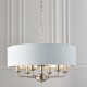 Ceiling Lights - Highclere - Duck Egg Linen & Brushed Chrome 6 Light Pendant Endon-94400 - Highclere - Duck Egg Linen & Brushed Chrome 6 Light Pendant