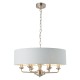 Ceiling Lights - Highclere - Duck Egg Linen & Brushed Chrome 6 Light Pendant Endon-94400 - Highclere - Duck Egg Linen & Brushed Chrome 6 Light Pendant