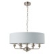 Ceiling Lights - Highclere - Duck Egg Linen & Brushed Chrome 6 Light Pendant Endon-94400 - Highclere - Duck Egg Linen & Brushed Chrome 6 Light Pendant