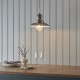 Ceiling Lights - Polperro - Antique Chrome & Clear Glass Single Pendant Endon-94404 - Polperro - Antique Chrome & Clear Glass Single Pendant
