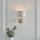 Wall Lights - Highclere - Natural Linen & Brushed Chrome Single Wall Lamp Endon-94407 - Highclere - Natural Linen & Brushed Chrome Single Wall Lamp