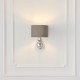 Wall Lights - Highclere - Charcoal Linen & Bright Nickel Single Wall Lamp Endon-94408 - Highclere - Charcoal Linen & Bright Nickel Single Wall Lamp