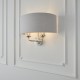 Wall Lights - Highclere - Silver Linen & Bright Nickel Twin Wall Lamp Endon-94409 - Highclere - Silver Linen & Bright Nickel Twin Wall Lamp