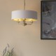 Ceiling Lights - Highclere - Pink Linen & Champagne 3 Light Pendant Endon-94410 - Highclere - Pink Linen & Champagne 3 Light Pendant