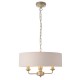 Ceiling Lights - Highclere - Pink Linen & Champagne 3 Light Pendant Endon-94410 - Highclere - Pink Linen & Champagne 3 Light Pendant