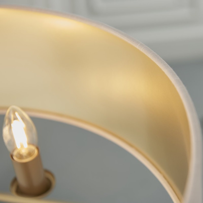 Ceiling Lights - Highclere - Pink Linen & Champagne 6 Light Pendant Endon-94412 - Highclere - Pink Linen & Champagne 6 Light Pendant