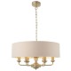 Ceiling Lights - Highclere - Pink Linen & Champagne 6 Light Pendant Endon-94412 - Highclere - Pink Linen & Champagne 6 Light Pendant